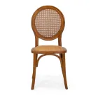 Stackable Lounge Chair in Ailando Wood and Vienna Straw - Laguna Viadurini