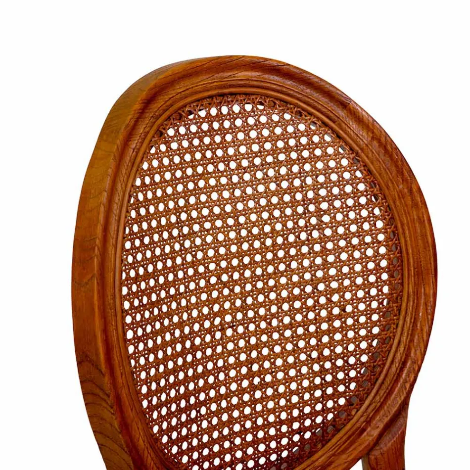 Stackable Lounge Chair in Ailando Wood and Vienna Straw - Laguna Viadurini