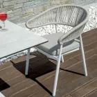 Stackable Aluminium Chair with Rope Cushion and Backrest - Frescultura Viadurini