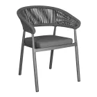 Stackable Aluminium Chair with Rope Cushion and Backrest - Frescultura Viadurini