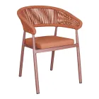 Stackable Aluminium Chair with Rope Cushion and Backrest - Frescultura Viadurini