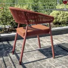 Stackable Aluminium Chair with Rope Cushion and Backrest - Frescultura Viadurini