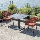 Stackable Aluminium Chair with Rope Cushion and Backrest - Frescultura Viadurini