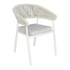 Stackable Aluminium Chair with Rope Cushion and Backrest - Frescultura Viadurini