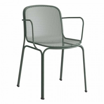 Stackable Outdoor Metal Chair Made in Italy, 4 Pieces - Verna Viadurini