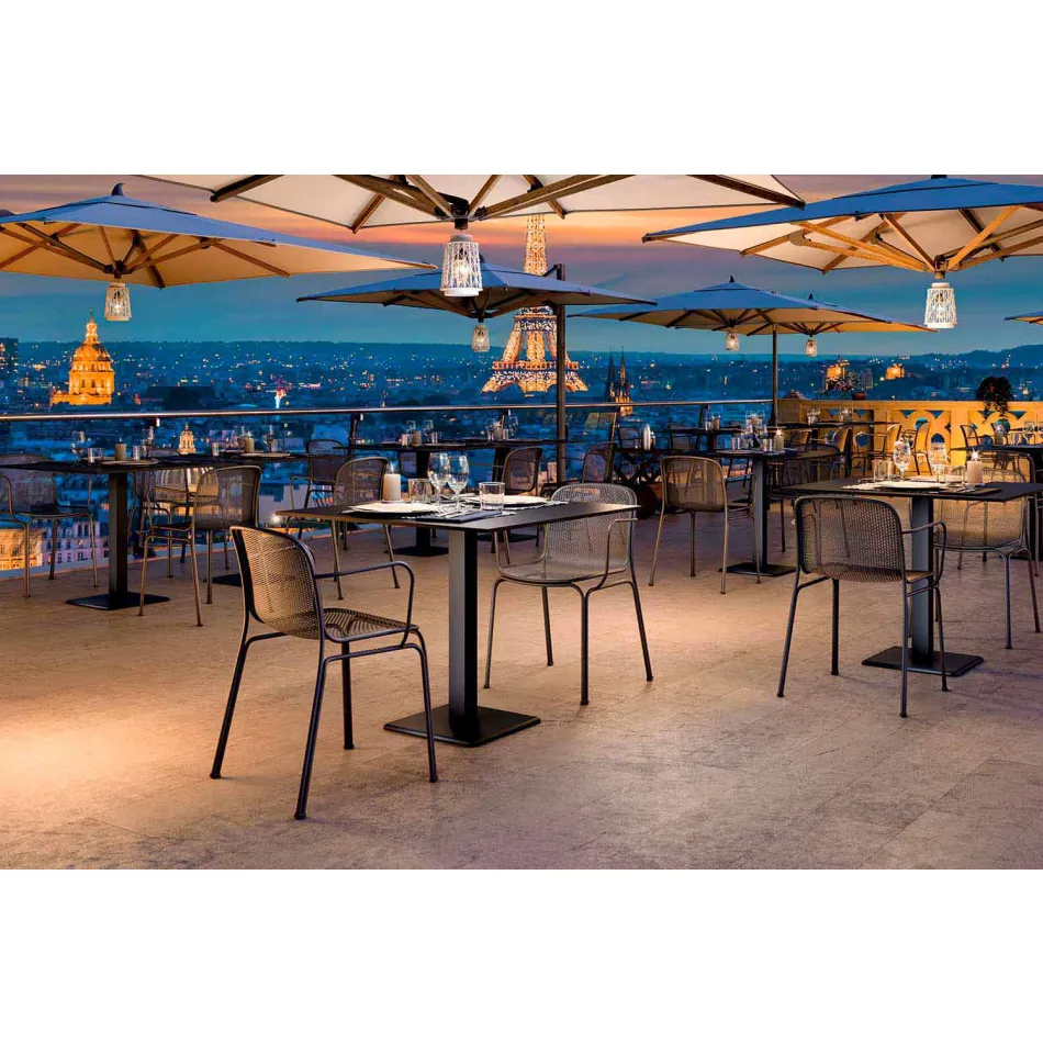 Stackable Outdoor Metal Chair Made in Italy, 4 Pieces - Verna Viadurini