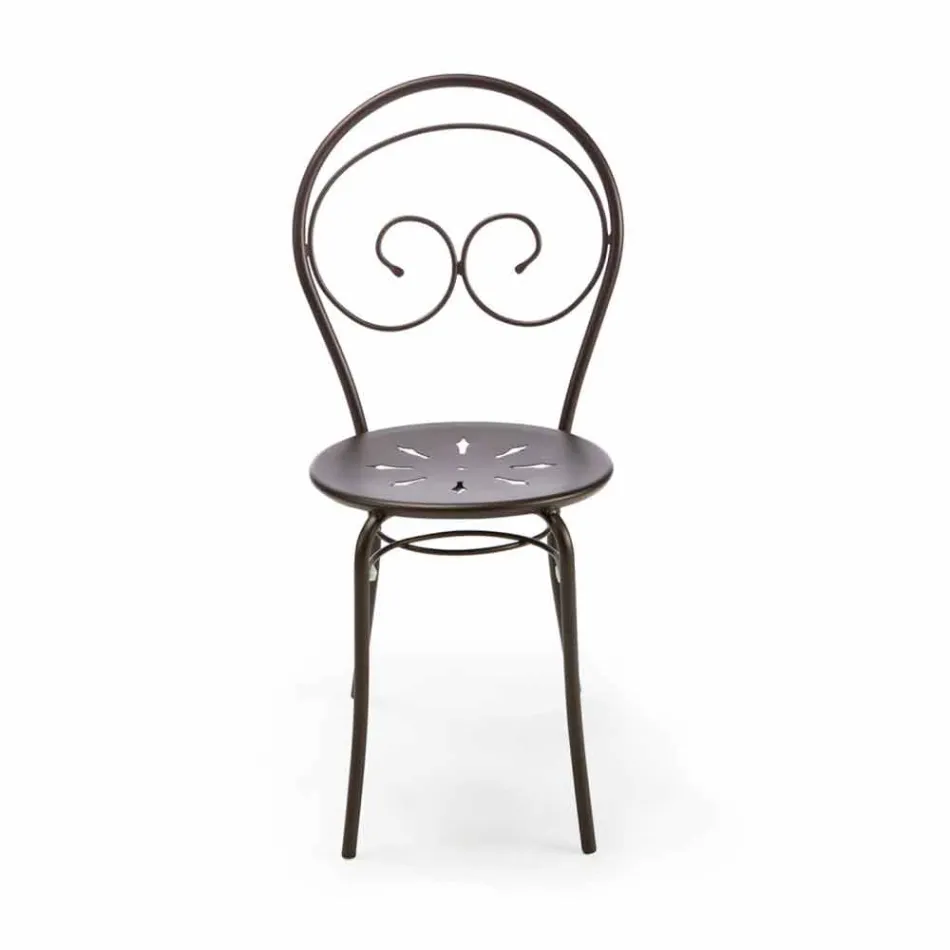 Stackable Outdoor Chair in Metal Made in Italy, 2 Pieces - Authority Viadurini