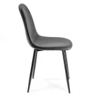 Eco-leather chair with different finishes and metal structure - Pencil Viadurini