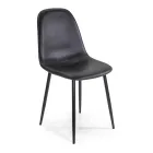 Eco-leather chair with different finishes and metal structure - Pencil Viadurini