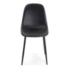 Eco-leather chair with different finishes and metal structure - Pencil Viadurini