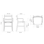 Chair in Solid Beech with Armrests and Padded Seat Made in Italy - Nora Viadurini