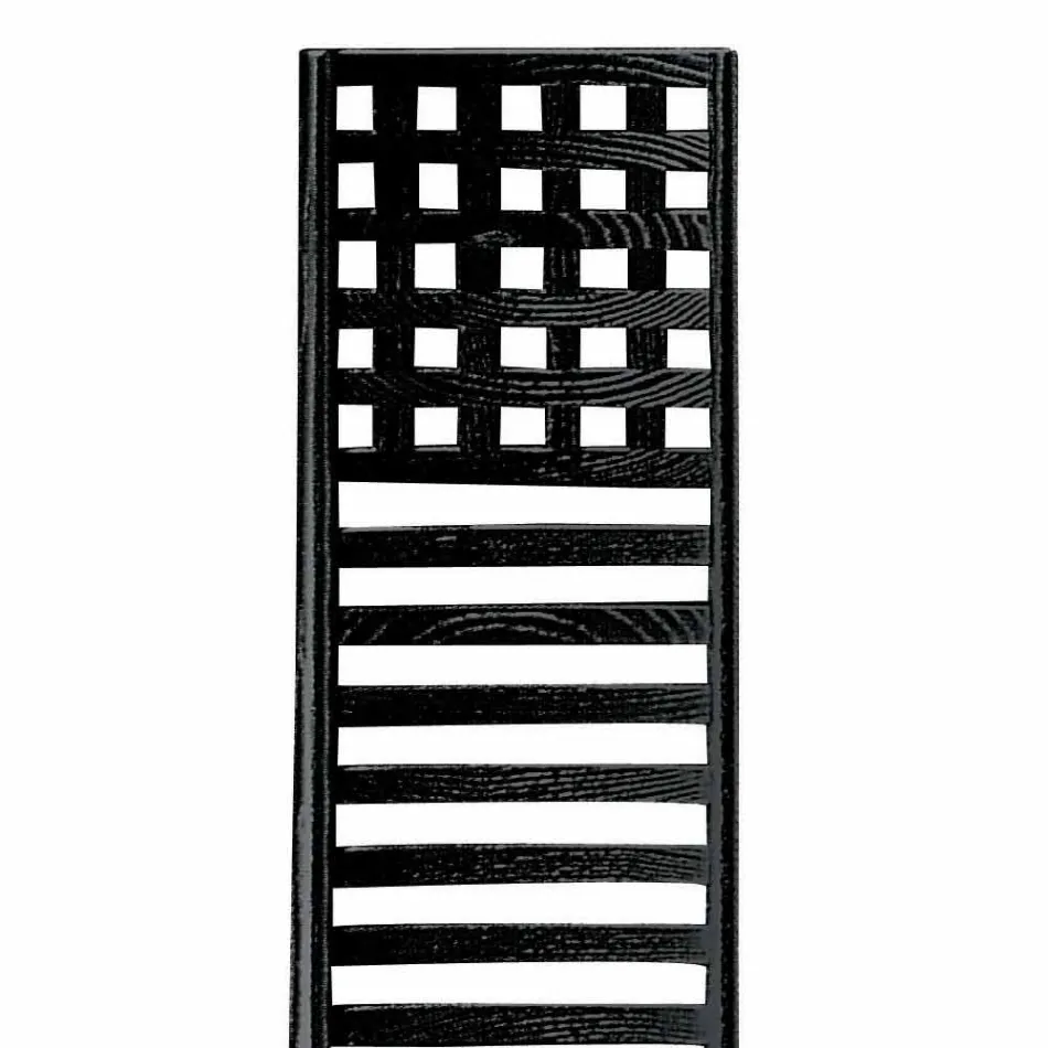 Chair in Black Painted Ash with Seat in Cotton Made in Italy - Merapio Viadurini