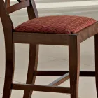 Chair in Wood and Fabric Classic Design Crossed Backrest - Debussy Viadurini