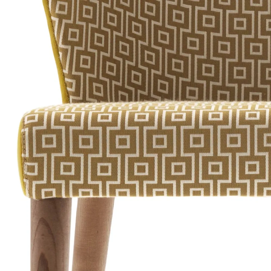 Modern upholstered solid wood chair Grilli York made in Italy, 2 pieces Viadurini