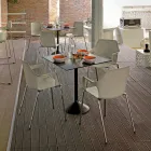 Stackable Metal and Polypropylene Chair Made in Italy, 4 Pieces - Caramel Viadurini