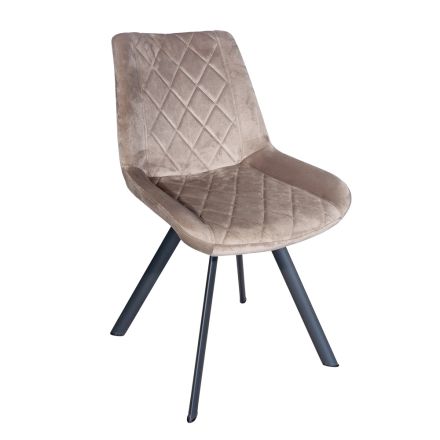 Metal Chair and Velvet Seat Made in Italy - Corazon Viadurini