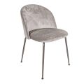 Black Metal Chair and Grey Velvet Seat Made in Italy - Meredith