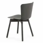 Polypropylene Chair with Stained Oak Base Made in Italy, 2 Pieces - Scandio Viadurini