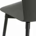 Polypropylene Chair with Stained Oak Base Made in Italy, 2 Pieces - Scandio Viadurini