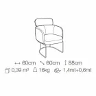 Fabric Chair with Luxury Black Metal Structure Made in Italy - Cocoa Viadurini