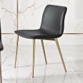 Chair in Leather Effect Fibre Fabric and Metal Legs Made in Italy - Amane
