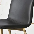 Chair in Leather Effect Fibre Fabric and Metal Legs Made in Italy - Amane Viadurini