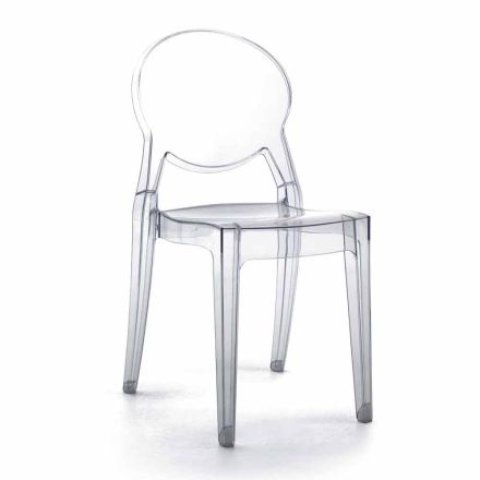 Indoor or Outdoor Stackable Chair in Transparent Polycarbonate – Pianeta Viadurini