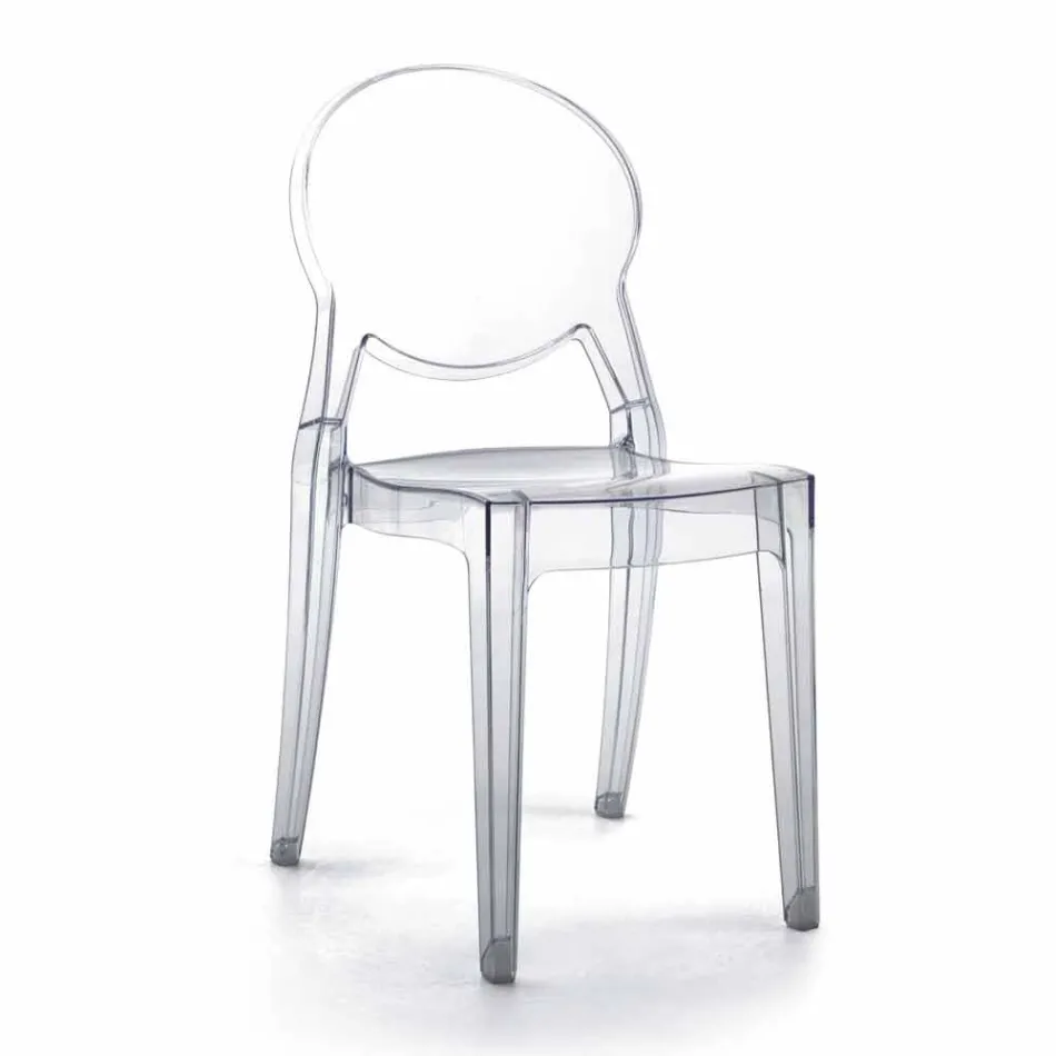 Indoor or Outdoor Stackable Chair in Transparent Polycarbonate – Pianeta Viadurini