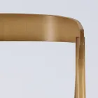 Modern lounge chair in different fabrics with wooden shell - Wolter Viadurini