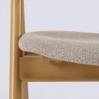 Modern lounge chair in different fabrics with wooden shell - Wolter Viadurini