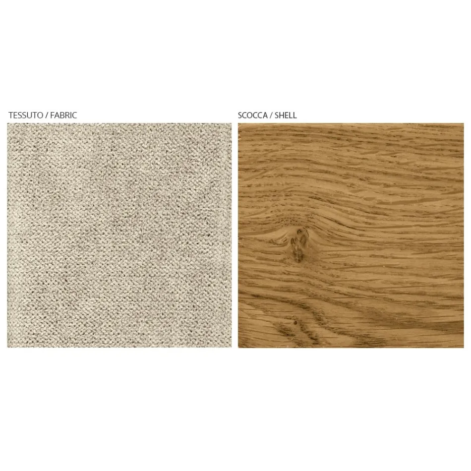 Modern lounge chair in different fabrics with wooden shell - Wolter Viadurini