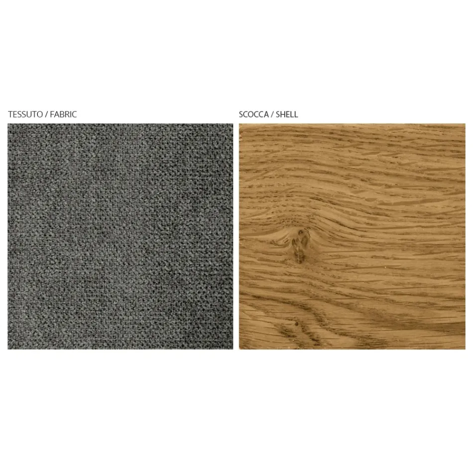 Modern lounge chair in different fabrics with wooden shell - Wolter Viadurini