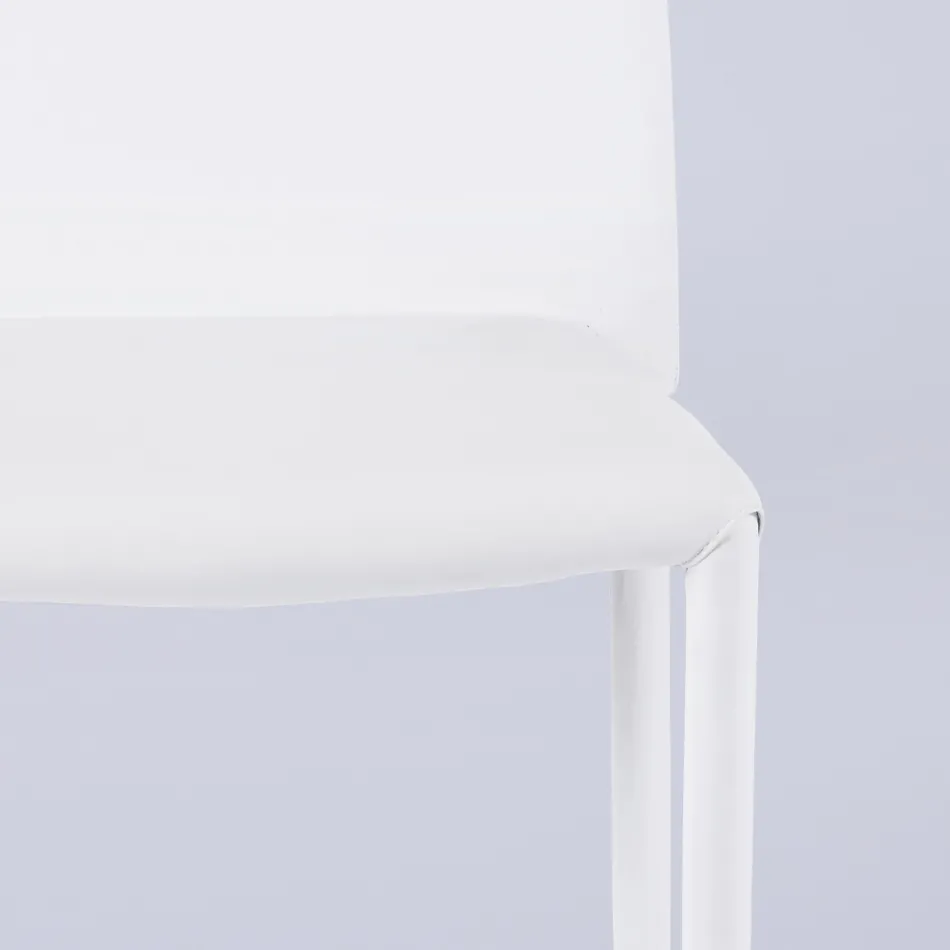 Modern Lounge Chair in Eco-Leather and Metal Made in Italy - Reka Viadurini