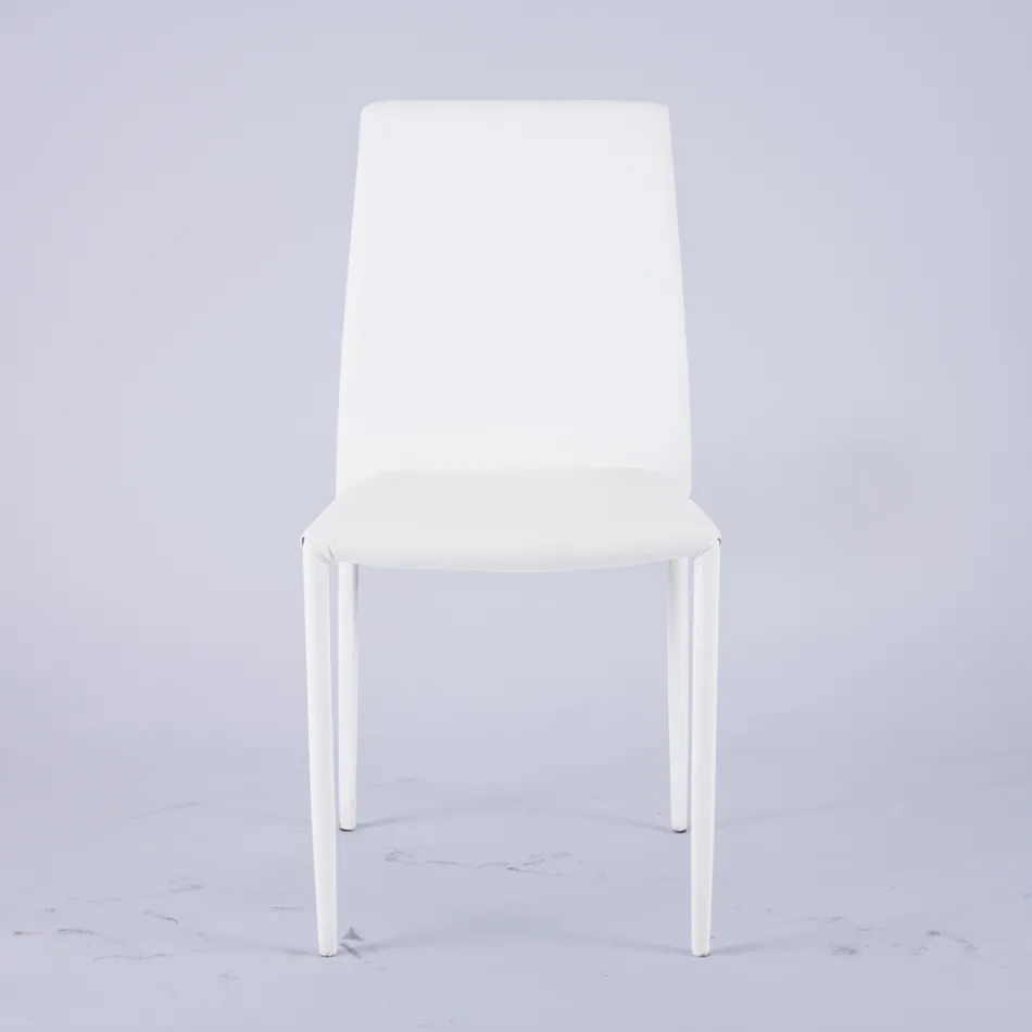 Modern Lounge Chair in Eco-Leather and Metal Made in Italy - Reka Viadurini