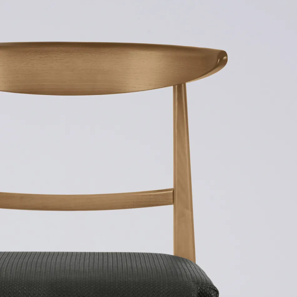 Modern Lounge Chair in Fabric and Solid Wood Made in Italy - Wilma Viadurini