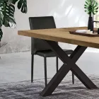 Modern Living Area Chair in Eco-Leather and Metal Made in Italy - Michaela Viadurini