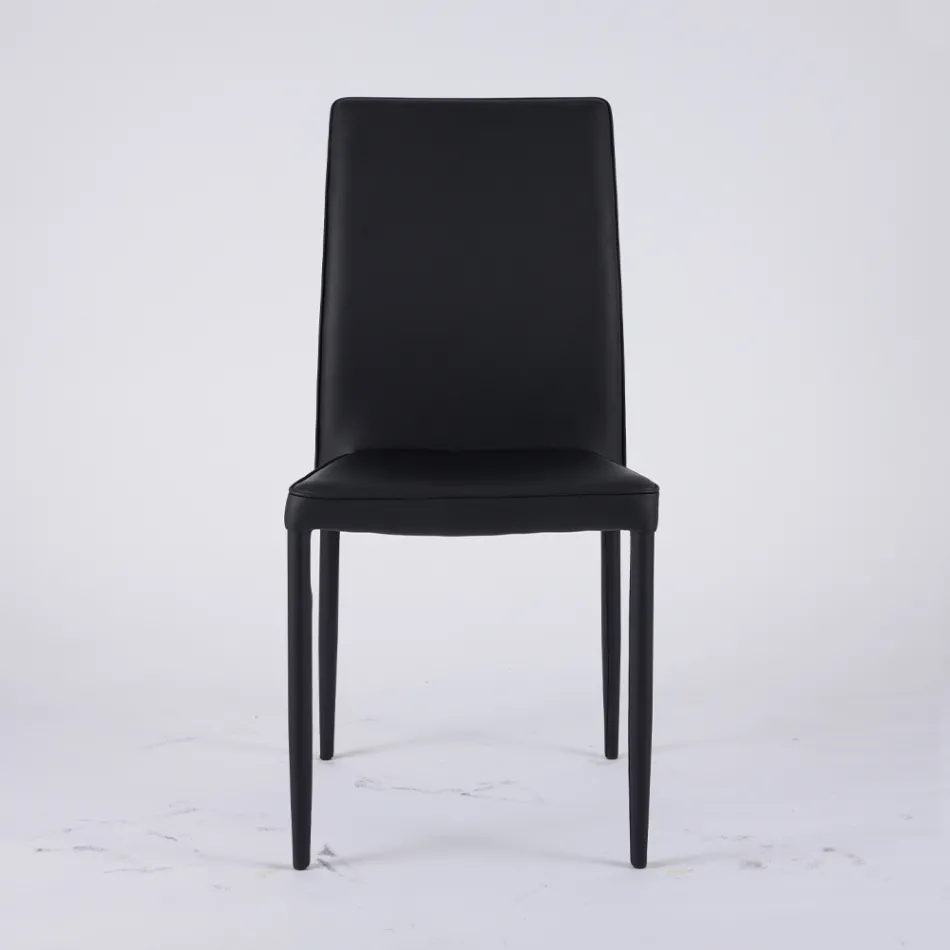 Modern Living Area Chair in Eco-Leather and Metal Made in Italy - Michaela Viadurini