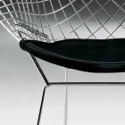 Modern Steel Chair with Luxury Made in Italy Leather Seat - Beniamino Viadurini