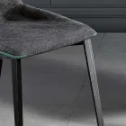 Modern chair in fabric and triangle legs made in Italy, Oriella Viadurini