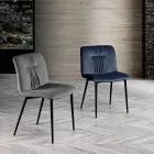 Monocoque Chair in Colored Fabric and Black Metal Design - Florinda Viadurini