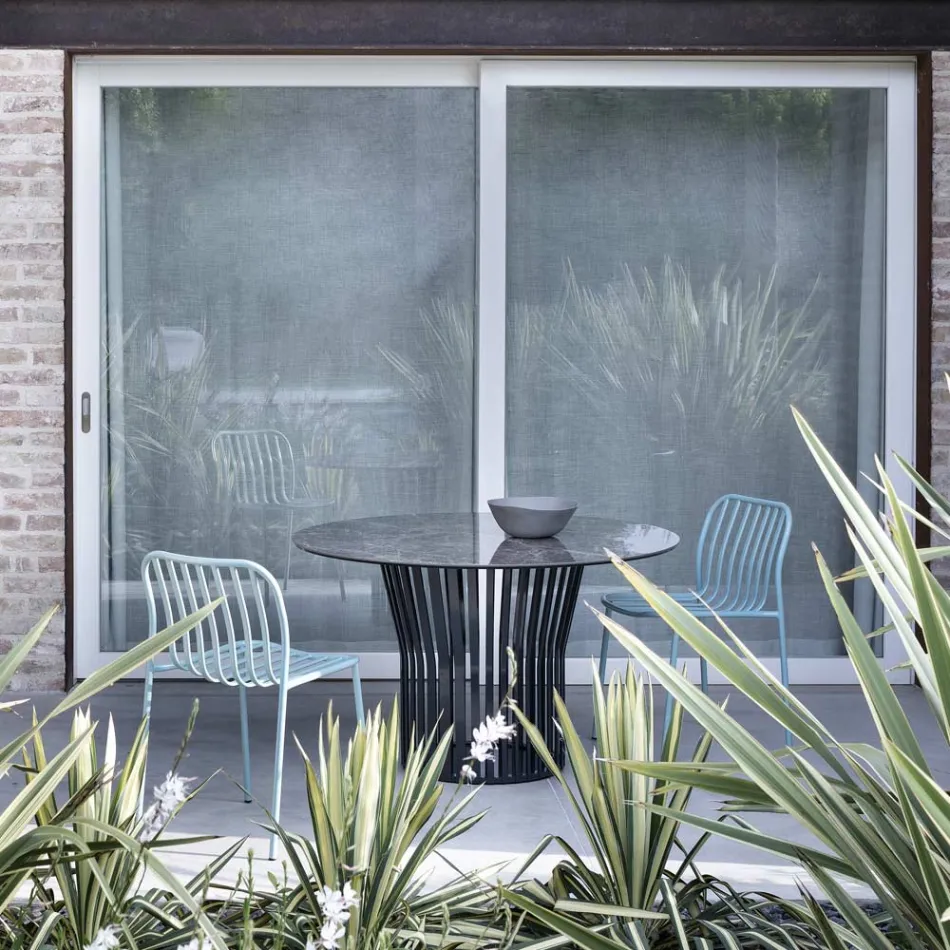 Stackable Metal Chair for Outdoor Made in Italy 2 Pieces - Simply Viadurini