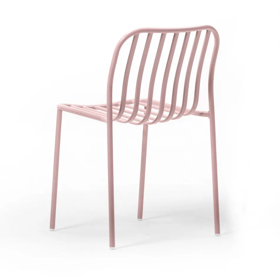 Stackable Metal Chair for Outdoor Made in Italy 2 Pieces - Simply Viadurini