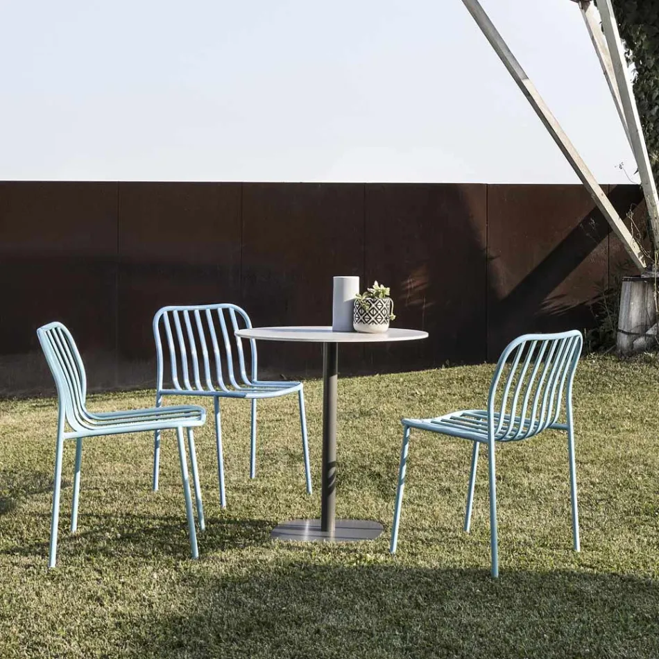 Stackable Metal Chair for Outdoor Made in Italy 2 Pieces - Simply Viadurini