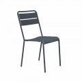 Stackable Outdoor Chair Powder Coated Made in Italy, 4 Pieces - Amina