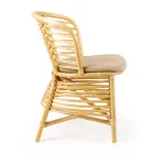 Chair for the Garden in Natural Rattan with Cushion Included - Torvi Viadurini