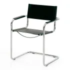 Conference Room or Meeting Room Chair in Black Leather and Metal – Cirillo1/2 Viadurini