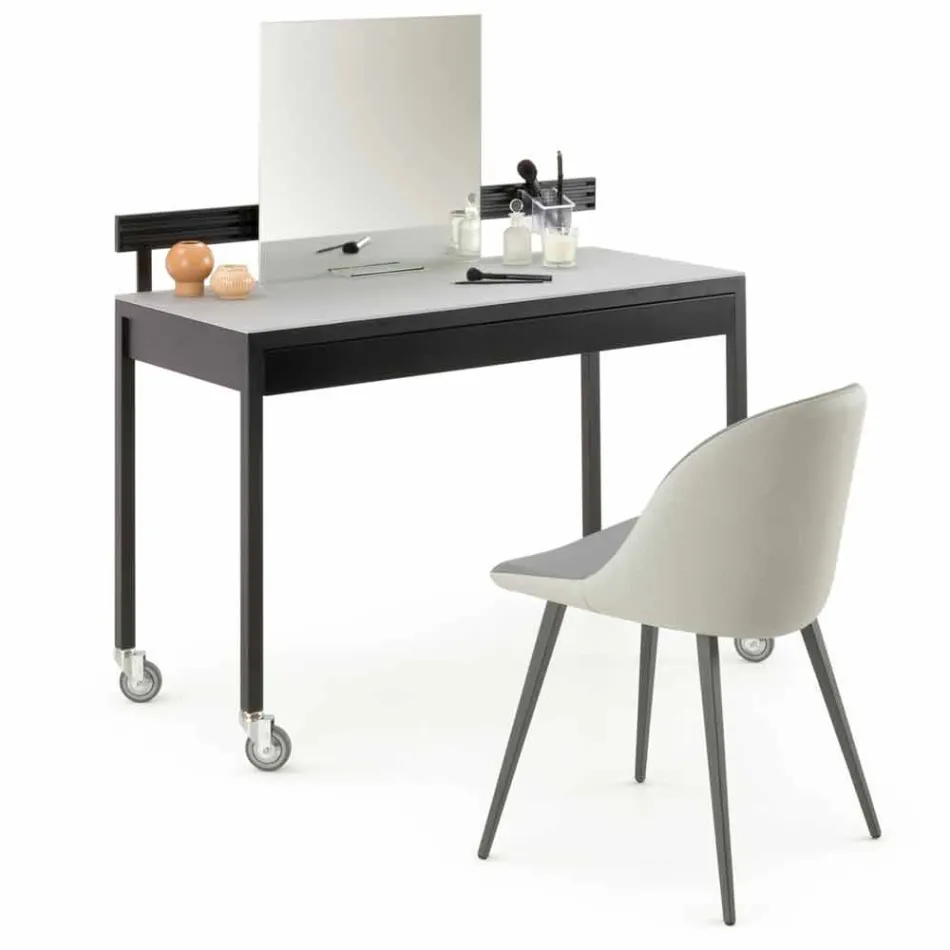 Dining Room Chair with Ecoleather Seat Made in Italy, 2 Pieces - Nobelio Viadurini