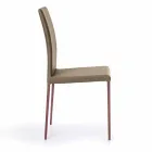Abbie faux leather design dining chair, made in Italy Viadurini
