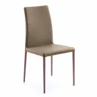 Abbie faux leather design dining chair, made in Italy Viadurini