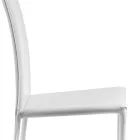 Designer Dining Room Chair Covered in Leather Made in Italy - Sissy Viadurini